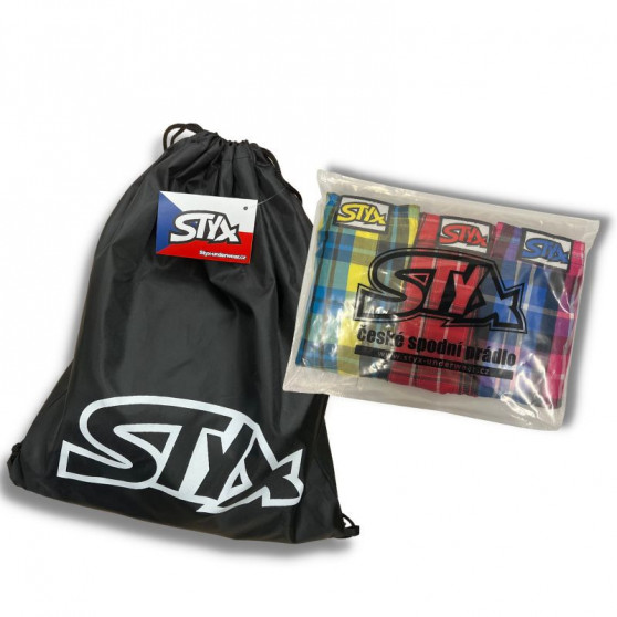3PACK pánské boxerky Styx sportovní guma vícebarevné (G9676863)