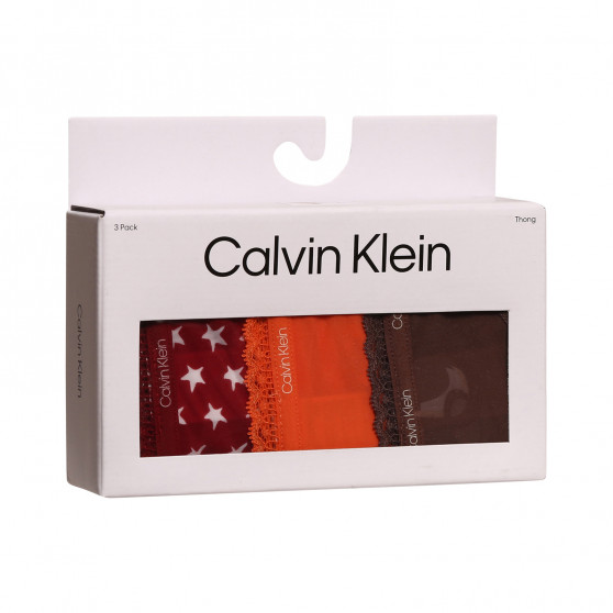 3PACK dámská tanga Calvin Klein vícebarevná (QD3802E-65K)