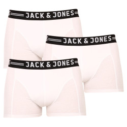 3PACK pánské boxerky Jack and Jones bílé (12081832)