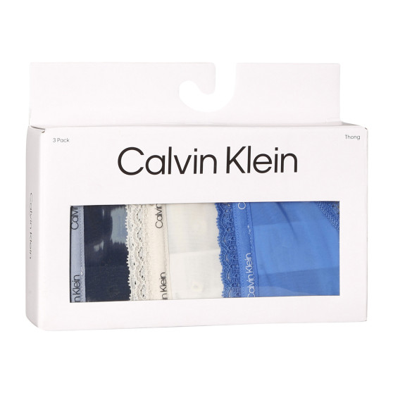 3PACK dámská tanga Calvin Klein vícebarevná (QD3802E-BOX)