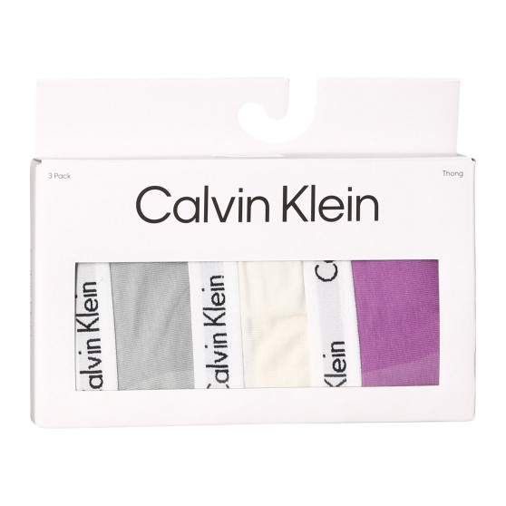 3PACK dámská tanga Calvin Klein vícebarevná (QD3587E-CFU)