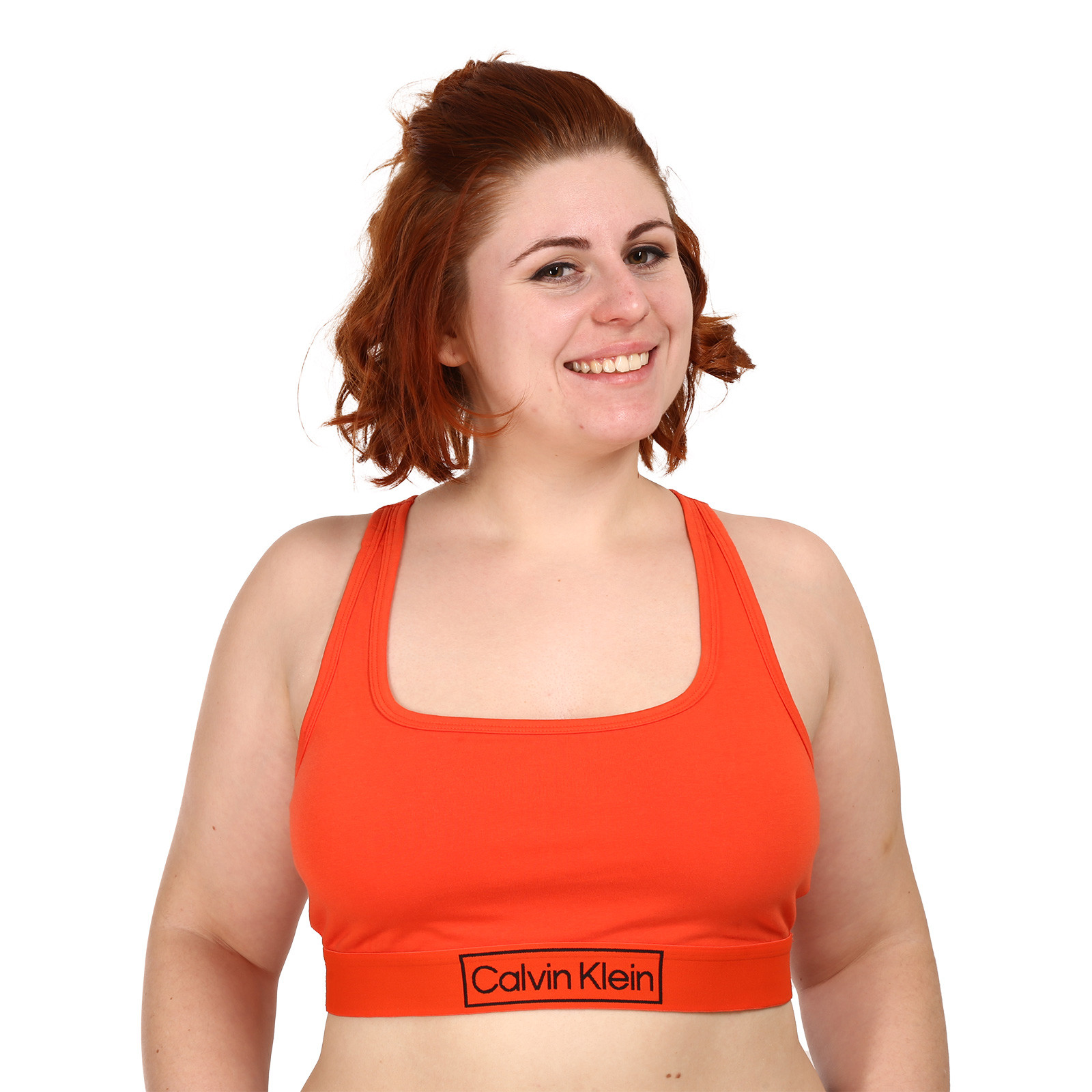 E-shop Dámská podprsenka Calvin Klein nadrozměr oranžová