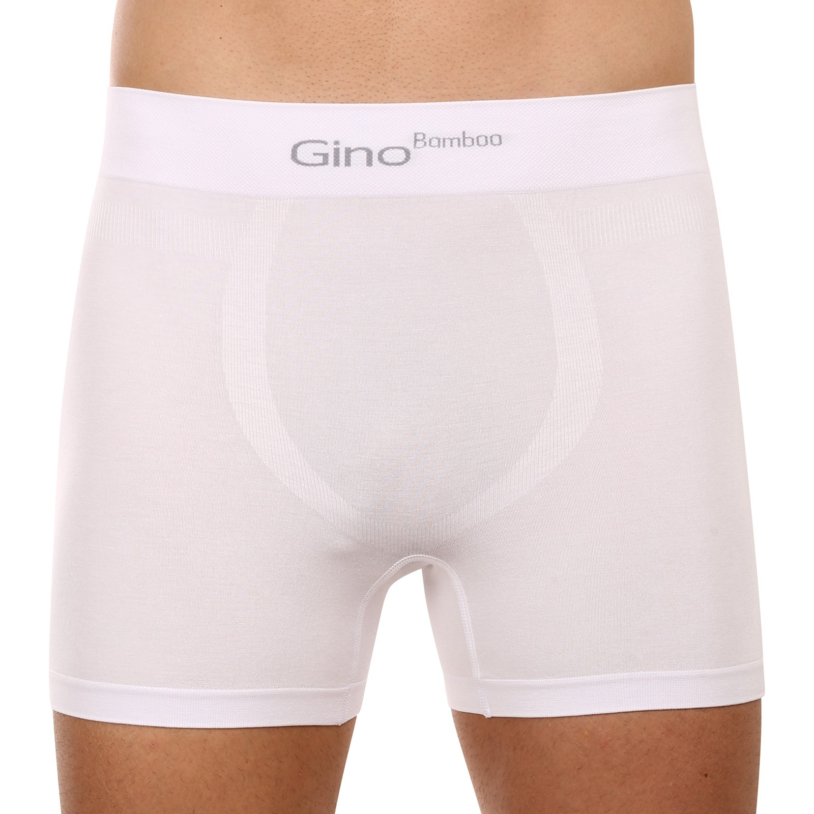 E-shop Pánské boxerky Gino bezešvé bambusové bílé
