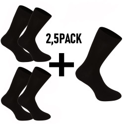 2,5PACK ponožky Nedeto vysoké bambusové černé (2,5NDTP001)