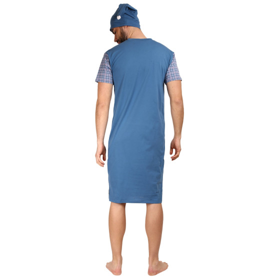 Pánská noční košile Foltýn modrá nadrozměr (FNKN19)