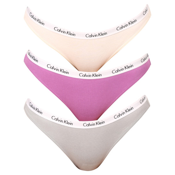 3PACK dámské kalhotky Calvin Klein nadrozměr vícebarevné (QD3801E-CFU)