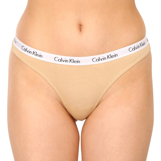 3PACK dámská tanga Calvin Klein vícebarevná (QD3587E-BP4)