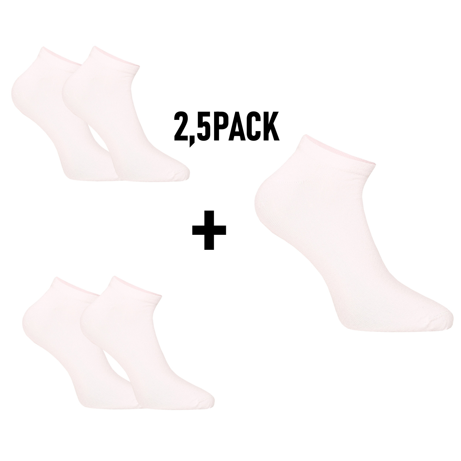 E-shop 2,5PACK ponožky Nedeto nízké bambusové bílé