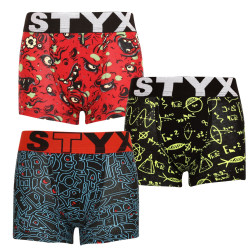 3PACK dětské boxerky Styx art sportovní guma vícebarevné (3GJ12612)