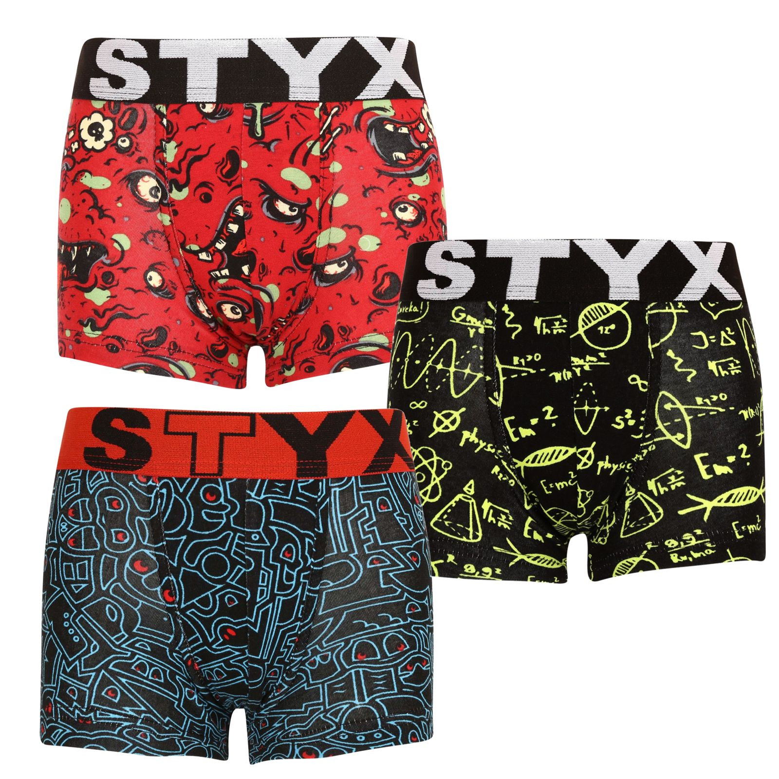 E-shop 3PACK dětské boxerky Styx art sportovní guma vícebarevné