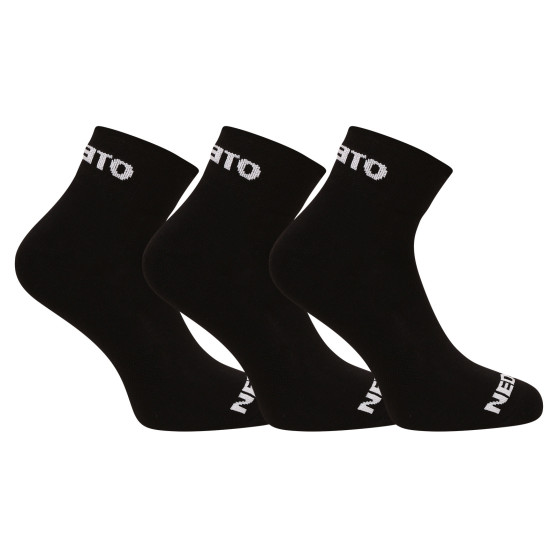 3PACK ponožky Nedeto kotníkové černé (3NDTPK001-brand)