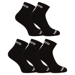 5PACK ponožky Nedeto kotníkové černé (5NDTPK001-brand)