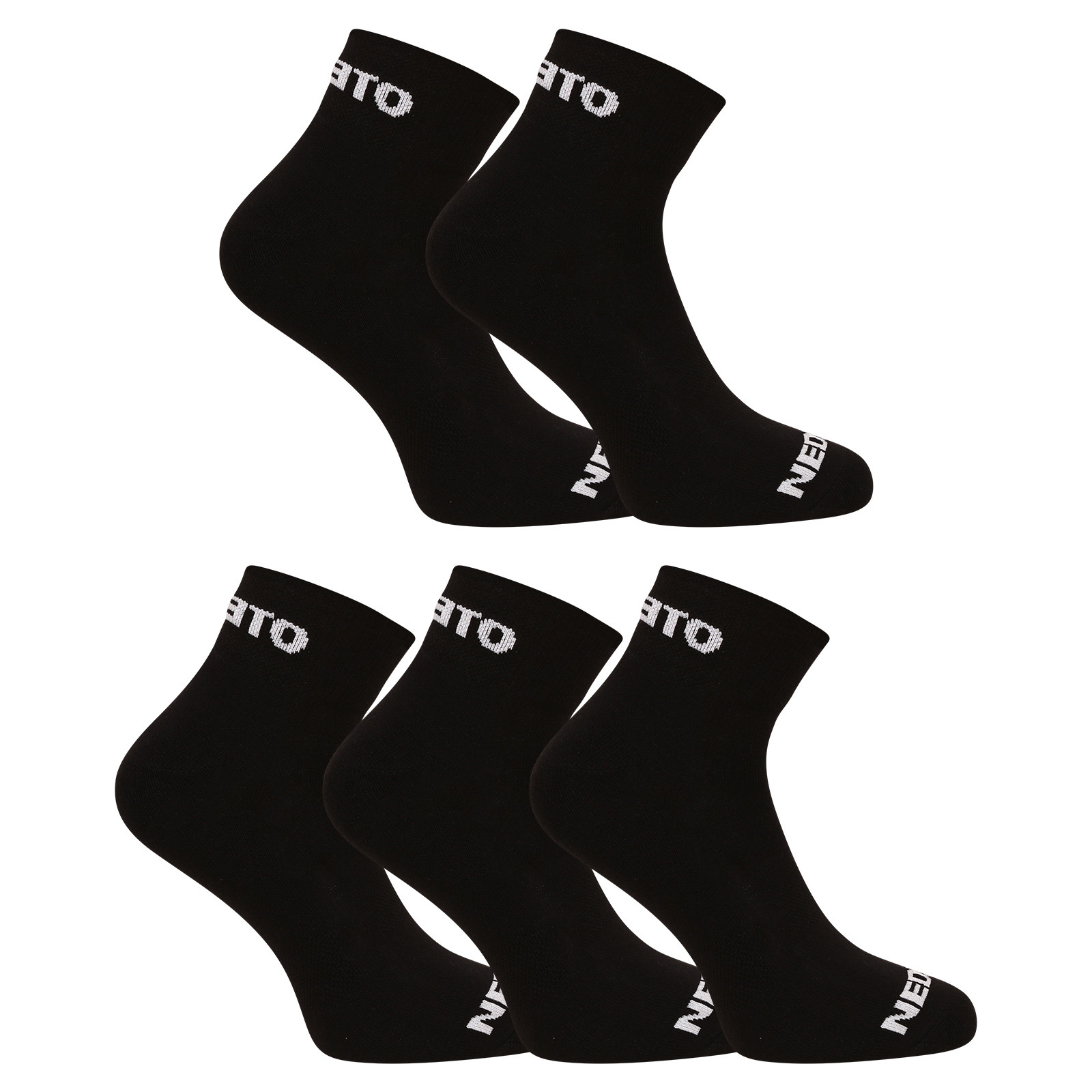 E-shop 5PACK ponožky Nedeto kotníkové černé