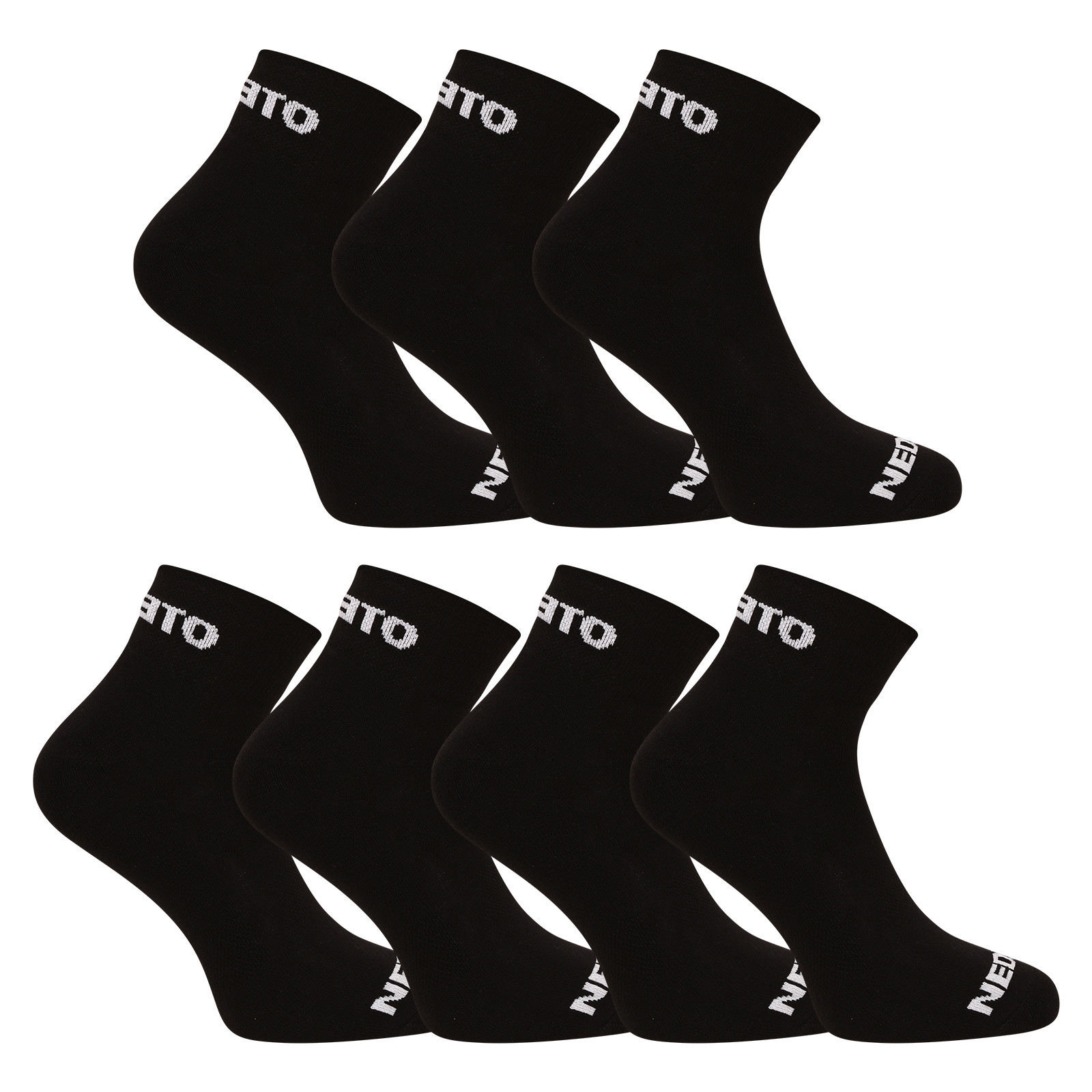 E-shop 7PACK ponožky Nedeto kotníkové černé