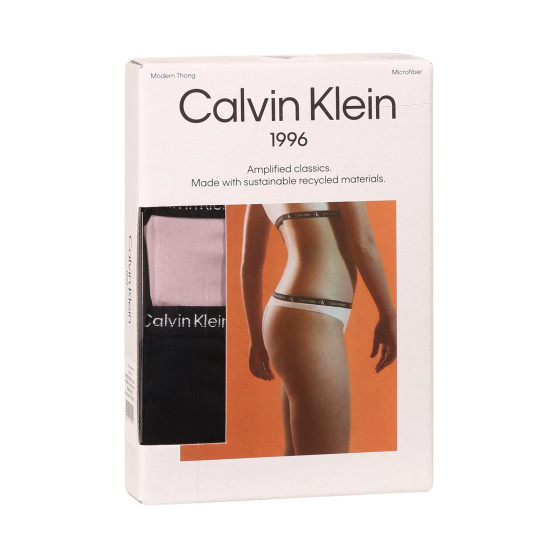 2PACK dámská tanga Calvin Klein vícebarevná (QD5035E-C4U)