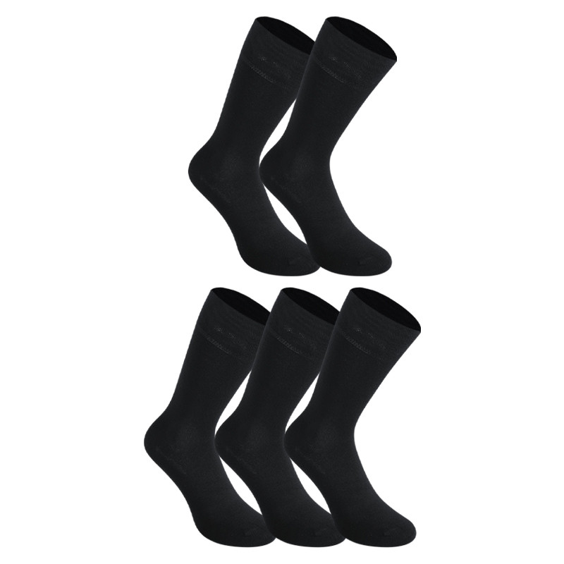 E-shop 5PACK ponožky Styx vysoké bambusové černé