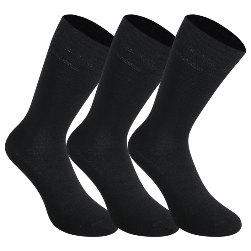 E-shop 3PACK ponožky Styx vysoké bambusové černé