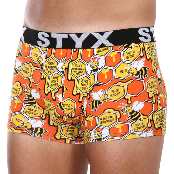 Pánské boxerky Styx art sportovní guma nadrozměr včelky (R1654)