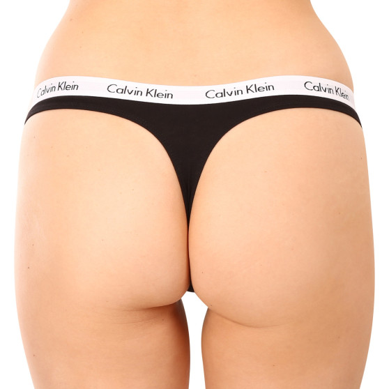 3PACK dámská tanga Calvin Klein černá (QD3587E-001)