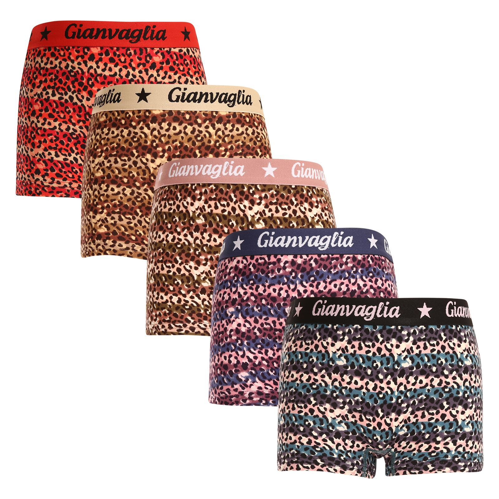 E-shop 5PACK dívčí kalhotky s nohavičkou boxerky Gianvaglia vícebarevné