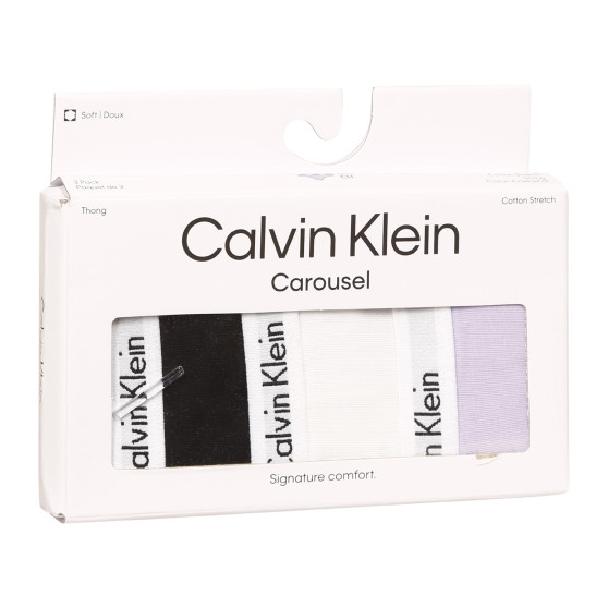 3PACK dámská tanga Calvin Klein vícebarevná (QD3587E-HVN)