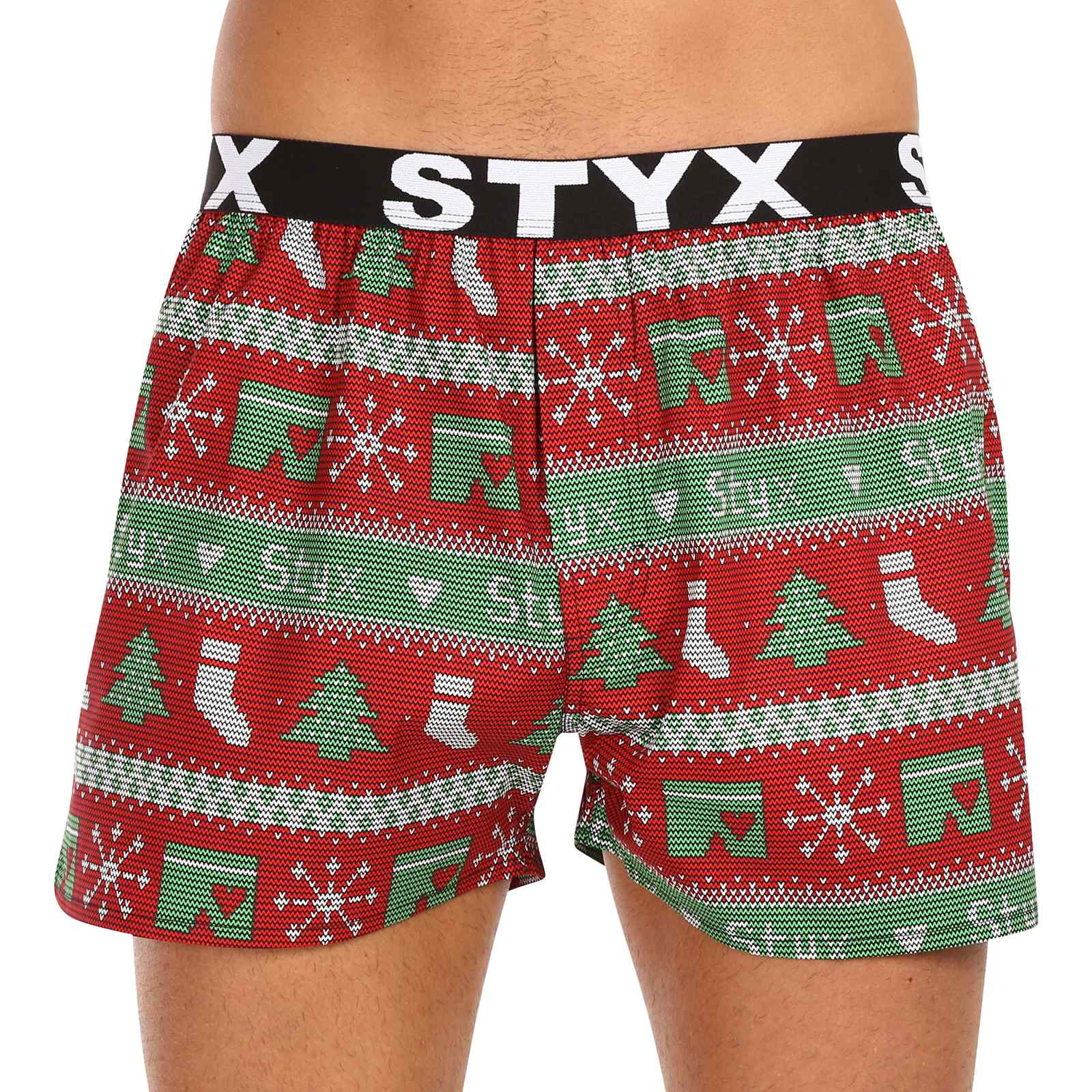 E-shop Pánské trenky Styx art sportovní guma Vánoce pletené