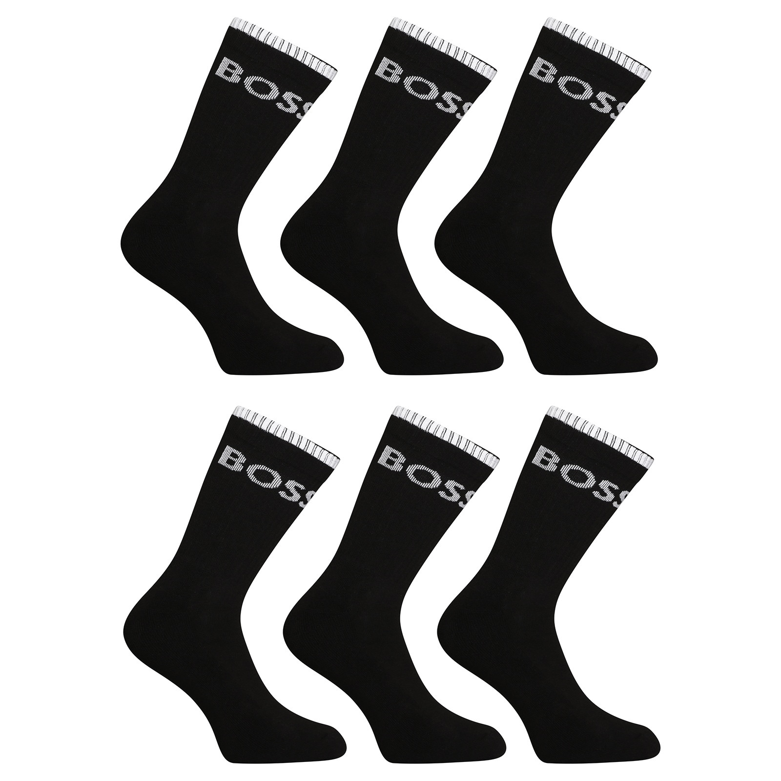 E-shop 6PACK ponožky BOSS vysoké černé