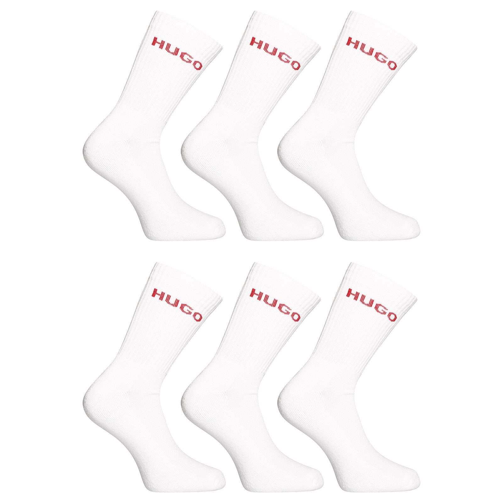 E-shop 6PACK ponožky HUGO vysoké bílé