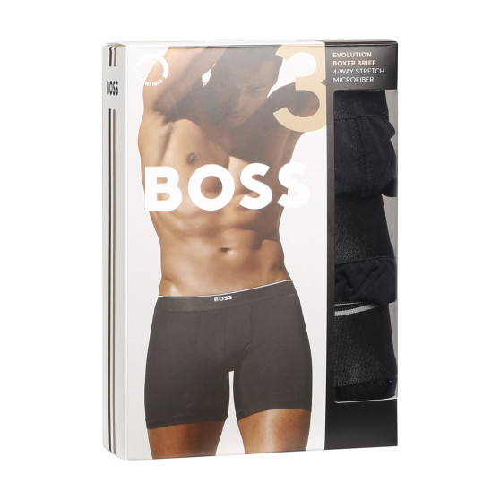3PACK pánské boxerky Hugo Boss černé (50482111 001)