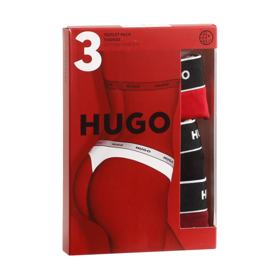 3PACK dámská tanga Hugo Boss vícebarevná (50480150 982)