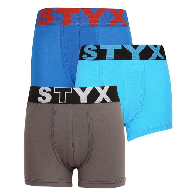 E-shop 3PACK dětské boxerky Styx sportovní guma vícebarevné