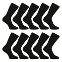 10PACK ponožky Nedeto vysoké černé (10NDTP1001)