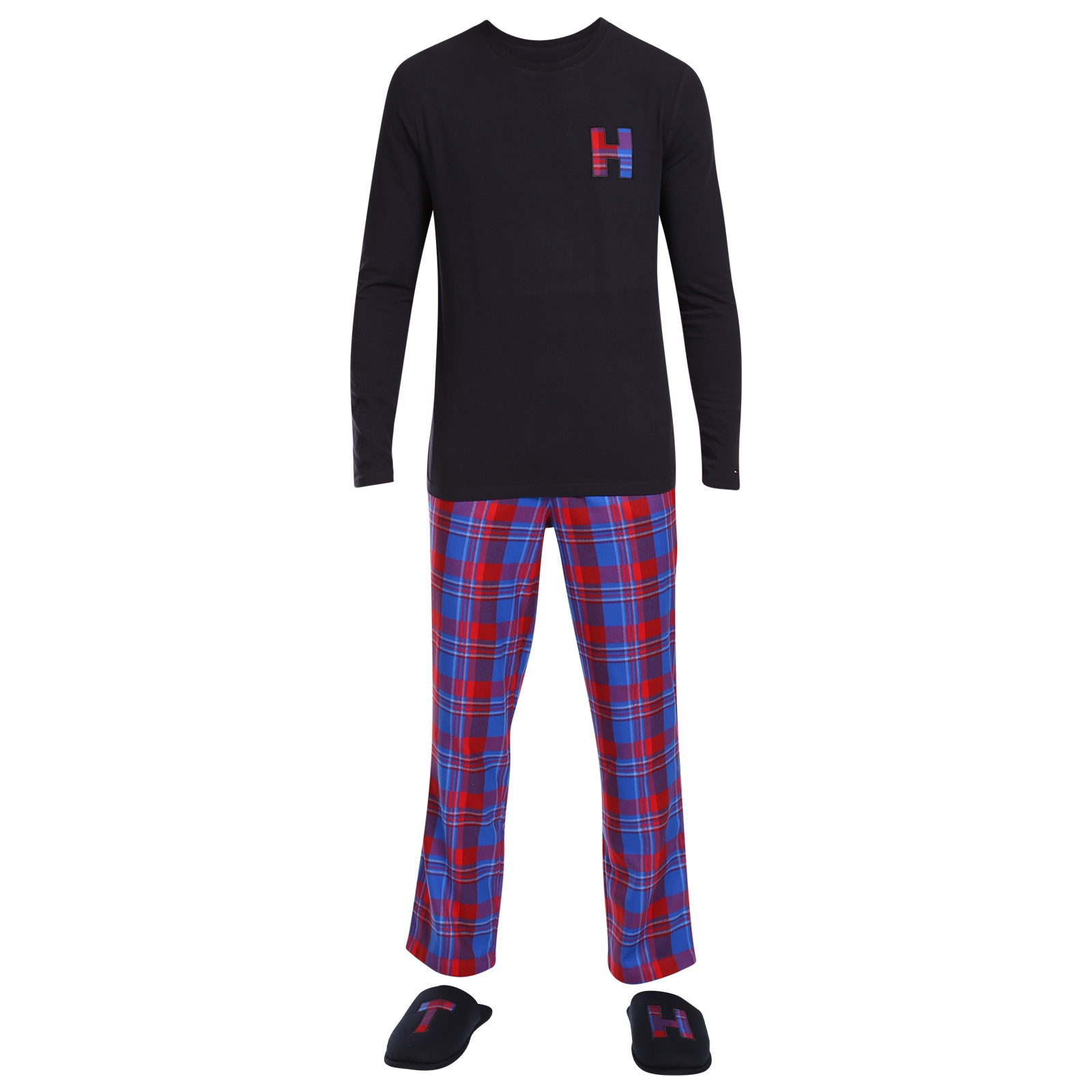 E-shop Pánské pyžamo Tommy Hilfiger s papučemi vícebarevné v dárkovém balení