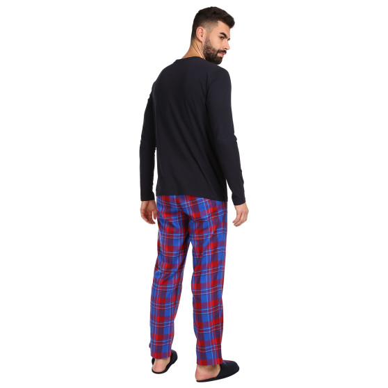 Pánské pyžamo Tommy Hilfiger s papučemi  vícebarevné v dárkovém balení (UM0UM02989 0G5)