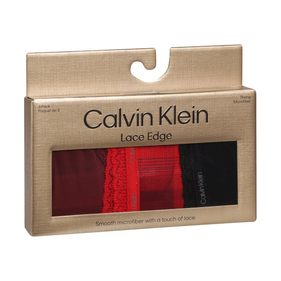 3PACK dámská tanga Calvin Klein vícebarevná (QD5151E-I24)