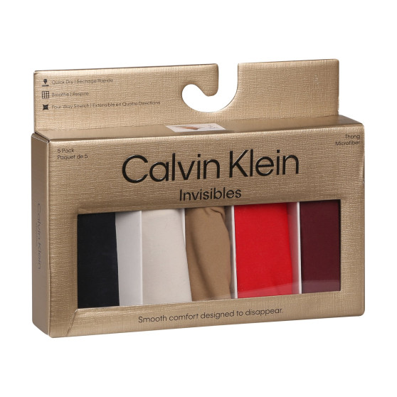 5PACK dámská tanga Calvin Klein bezešvé vícebarevné (QD5147E-HW1)