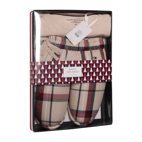 Dámské pyžamo Tommy Hilfiger s papučemi vícebarevné v dárkovém balení (UW0UW04853 0TA)