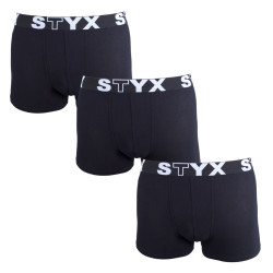 3PACK pánské boxerky Styx sportovní guma nadrozměr černé (3R960)