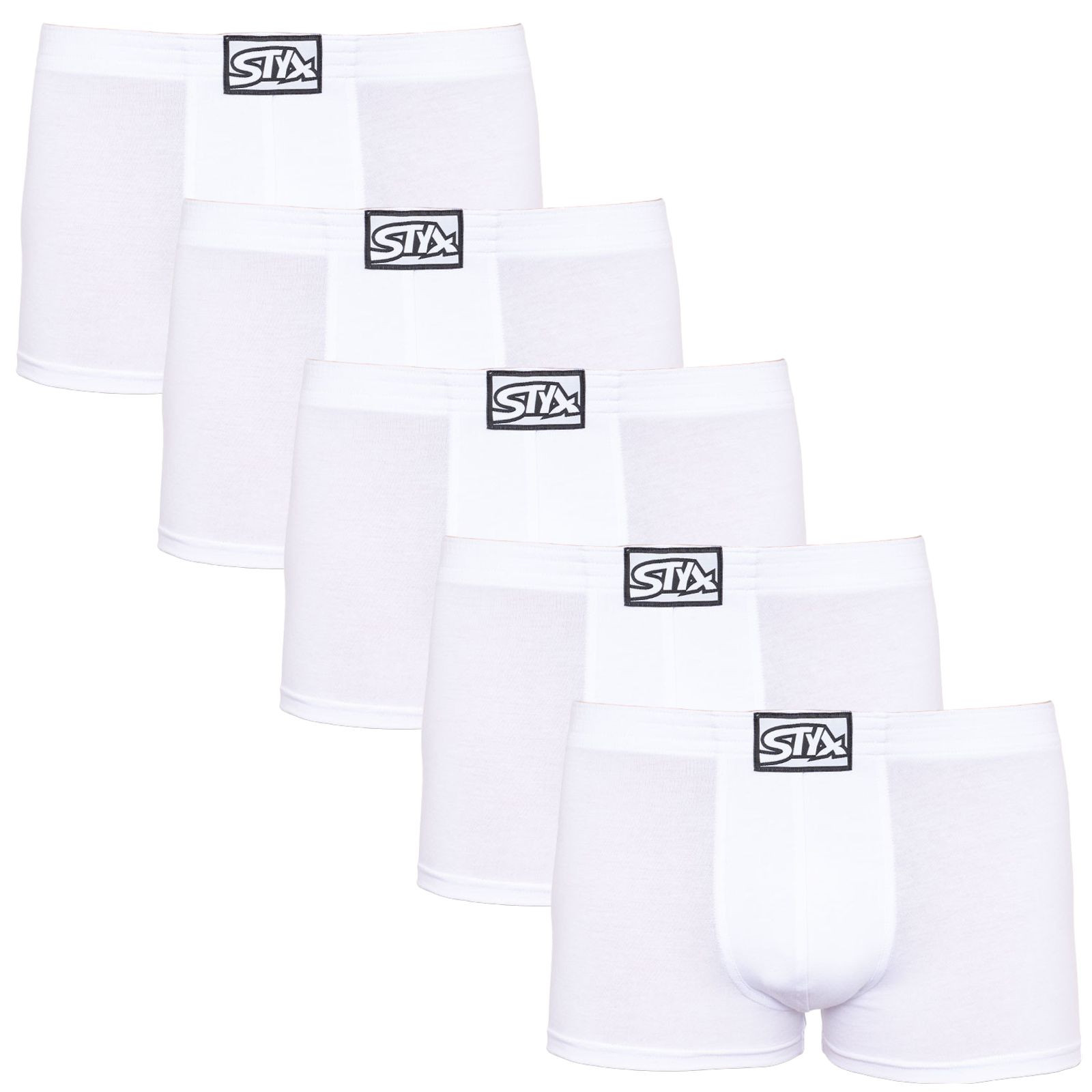 E-shop 5PACK pánské boxerky Styx klasická guma bílé