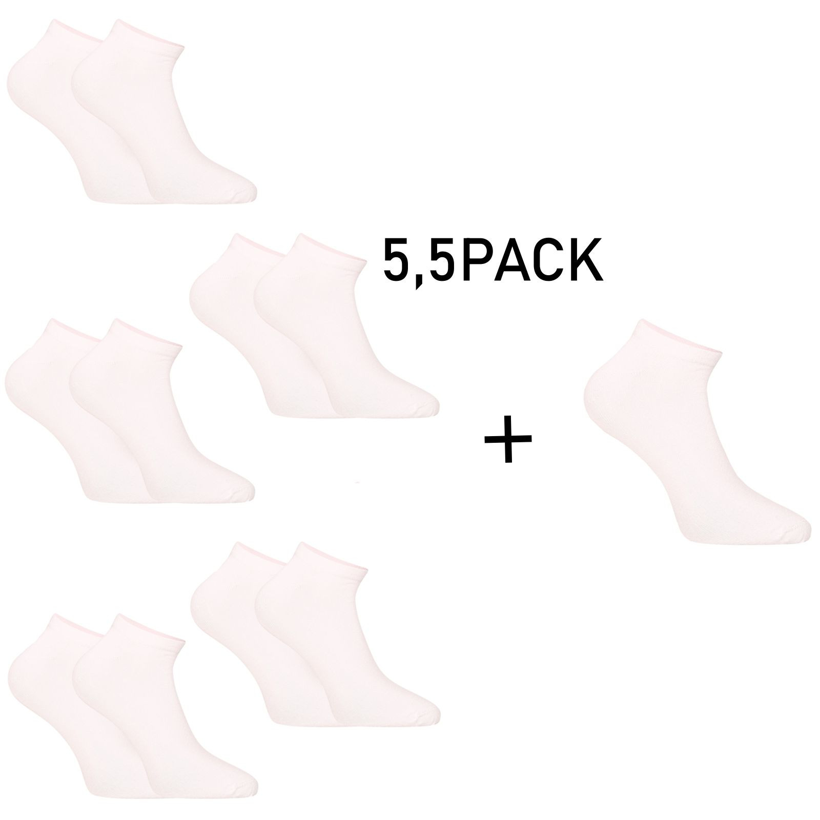 E-shop 5,5PACK ponožky Nedeto nízké bambusové bílé