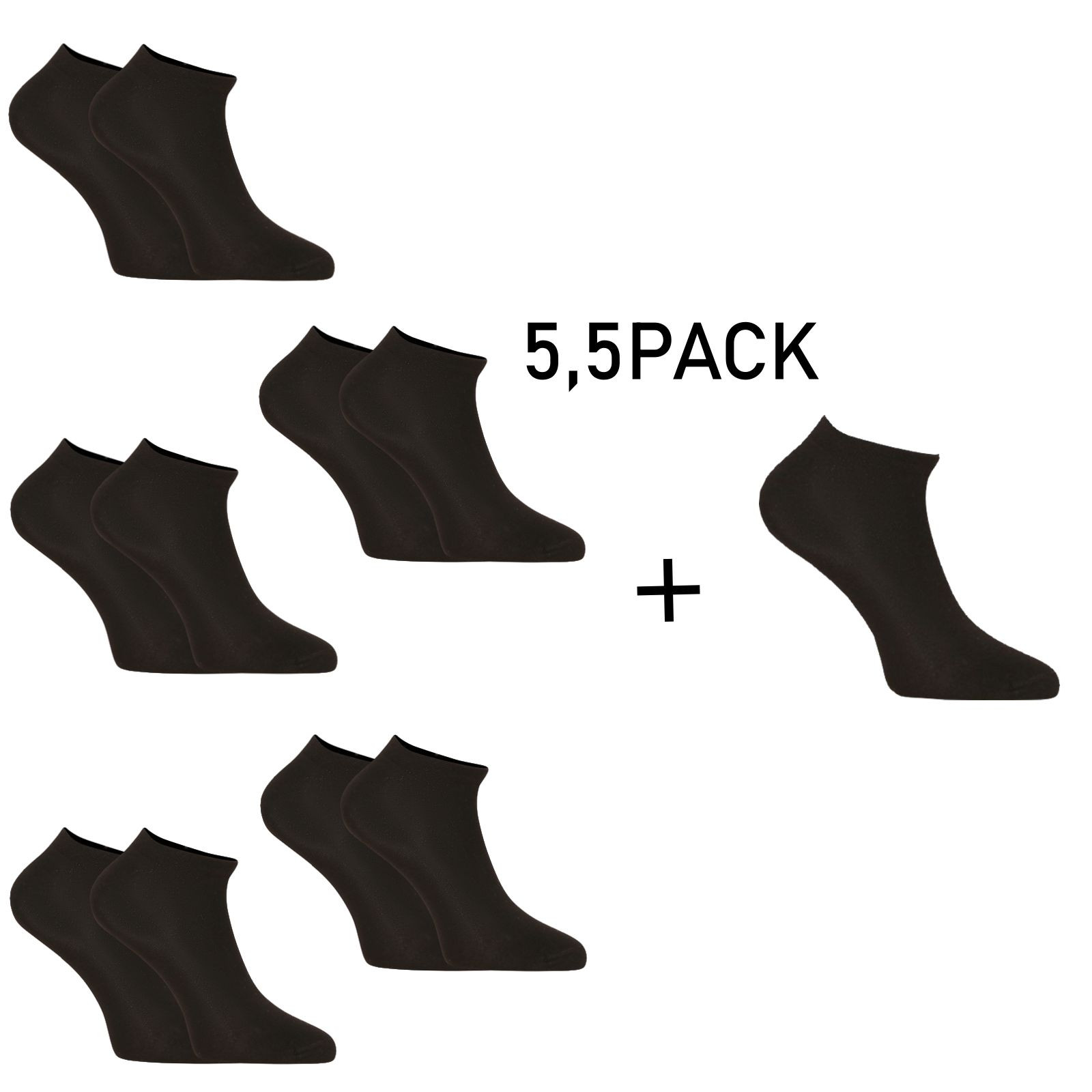 E-shop 5,5PACK ponožky Nedeto nízké bambusové černé