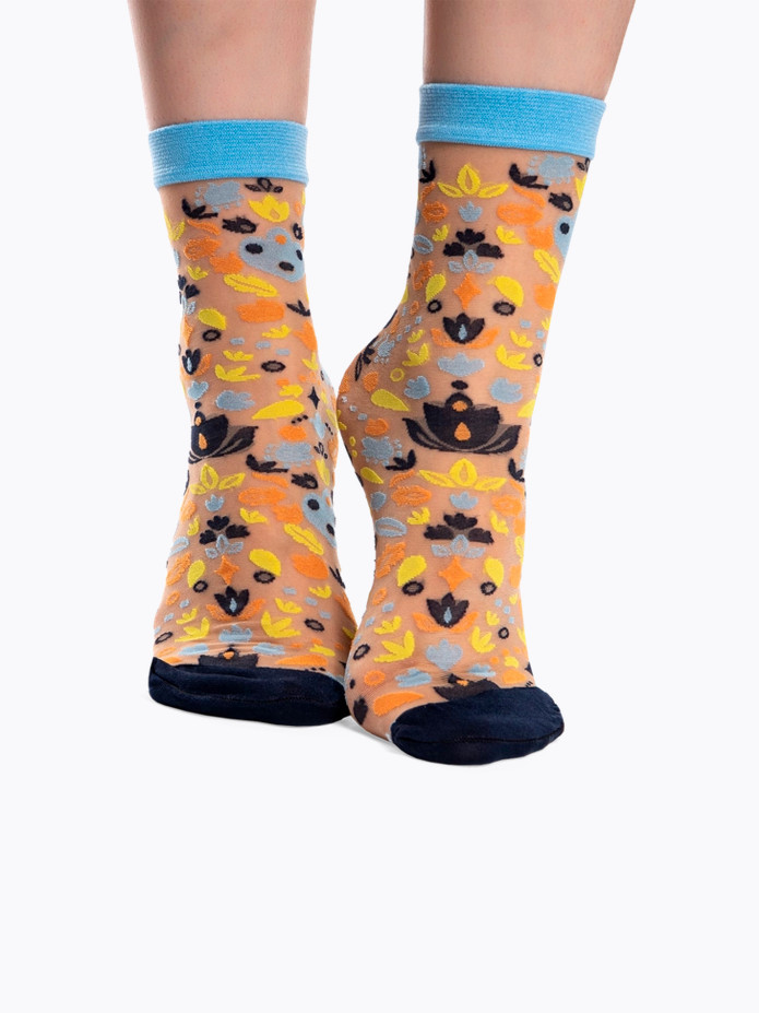 E-shop Veselé dámské silonkové ponožky Dedoles Folkové ornamenty