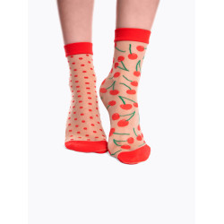 Veselé dámské silonkové ponožky Dedoles Třešně a puntíky (DRNS1041)