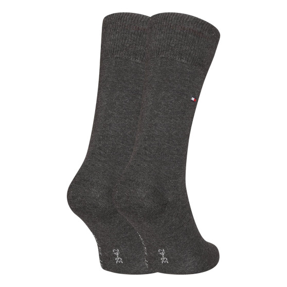 2PACK pánské ponožky Tommy Hilfiger vysoké šedé (371111 030)