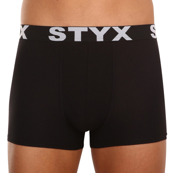 5PACK pánské boxerky Styx sportovní guma nadrozměr černé (5R960)