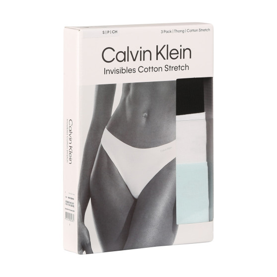 3PACK dámská tanga Calvin Klein vícebarevná (QD5219E-NOY)