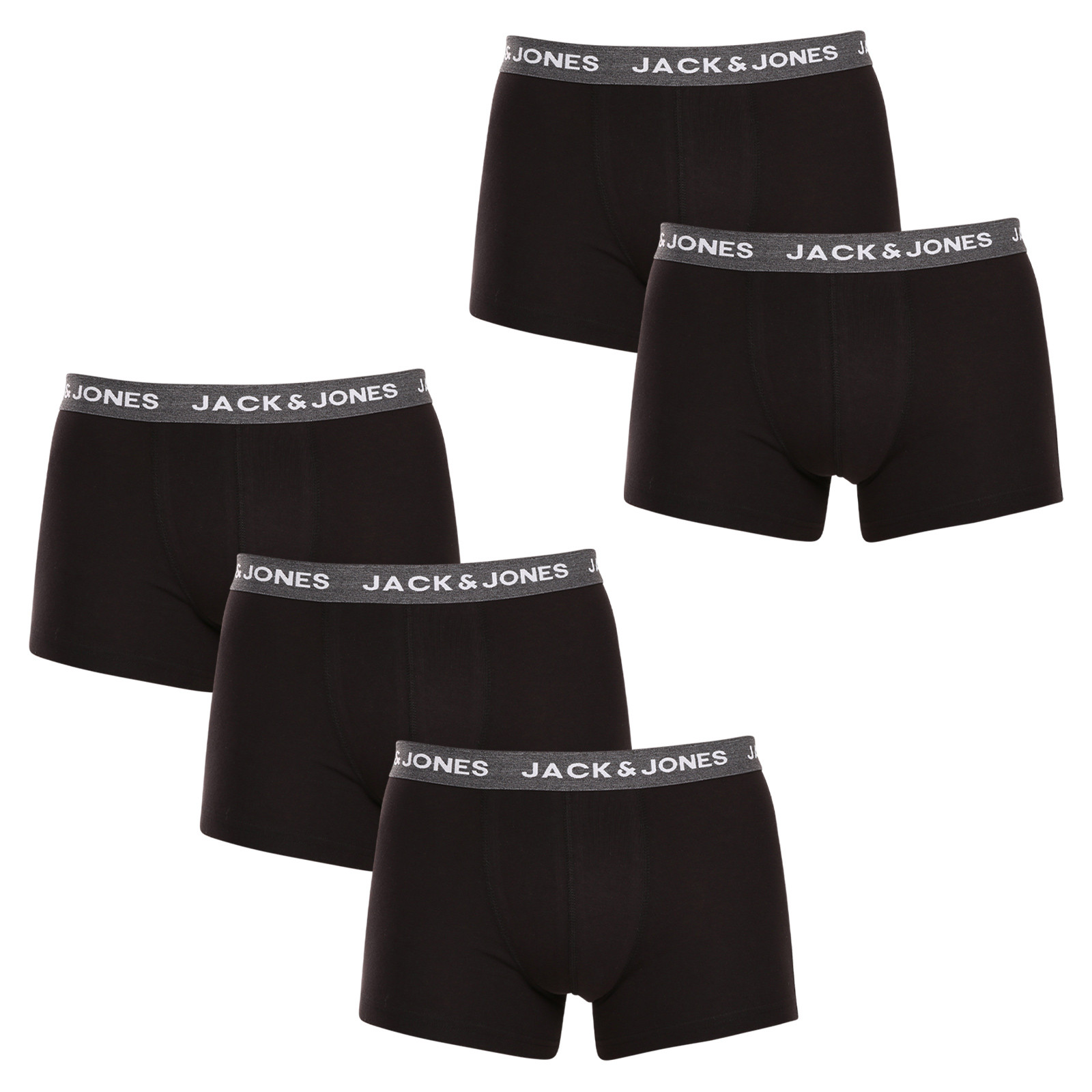 E-shop 5PACK pánské boxerky Jack and Jones černé