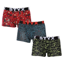 3PACK pánské boxerky Styx art sportovní guma vícebarevné (3G12612)