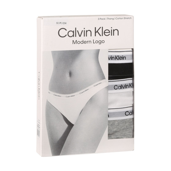 3PACK dámská tanga Calvin Klein vícebarevná (QD5209E-MPI)