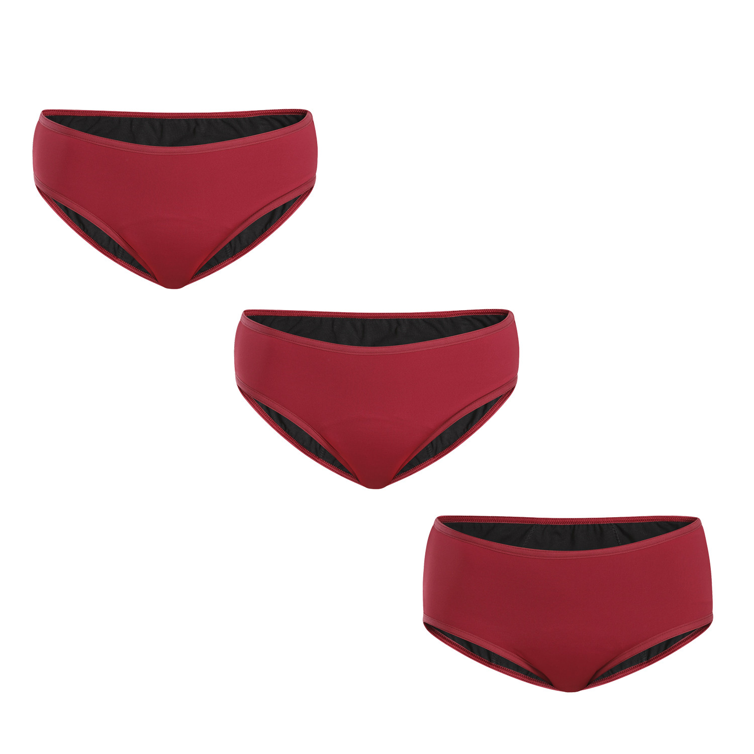 E-shop 3PACK Menstruační kalhotky Meracus Burgundy pro silnou menstruaci